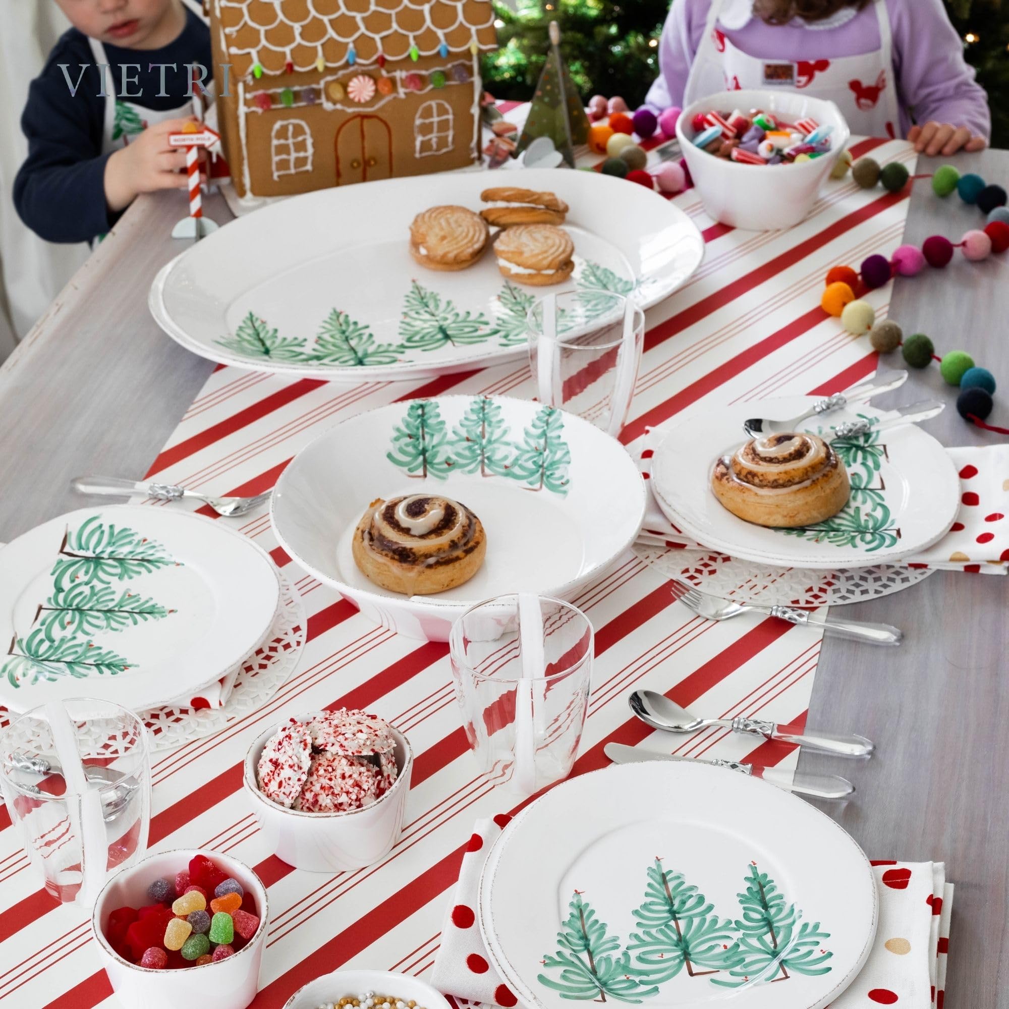 Vietri Melamine Holiday Green Unbreakable Salad Plate - 8.75