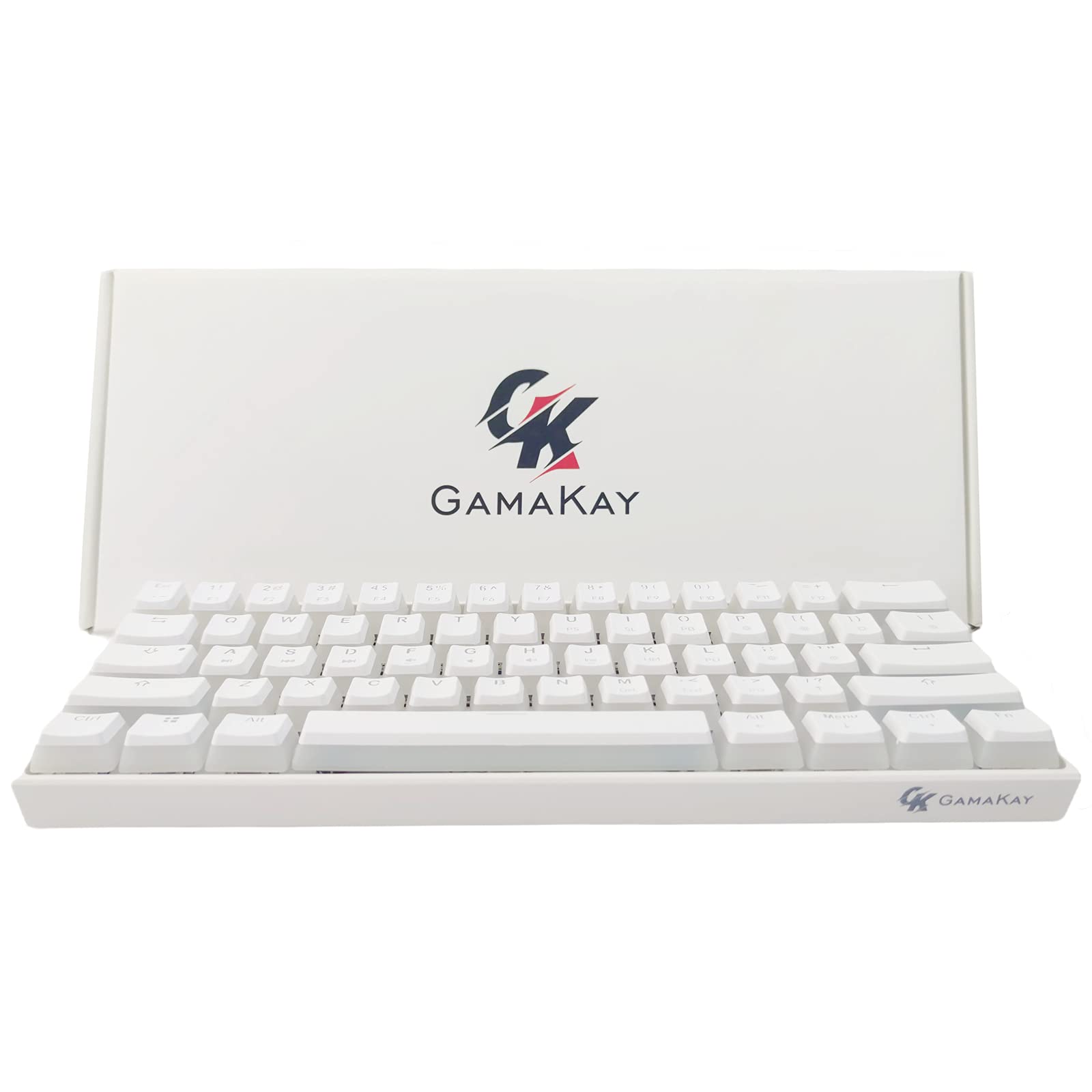 GK GAMAKAY MK61 RGB 61-Key Gaming Keyboard with Gateron Optical Switches & PBT Pudding Keycaps - Compact Wired for PC/Mac Gamers (Brown, White) - Perfect for FPS & Typing