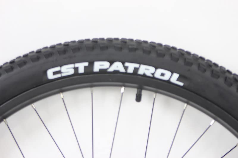 27.5 Inch ATB Mountain Bike Wheel Set with CST Patrol 2.4 Tires & Tubes - Disc Brake Compatible 650B Wheels for Trail Riding and Off-Road Cycling
