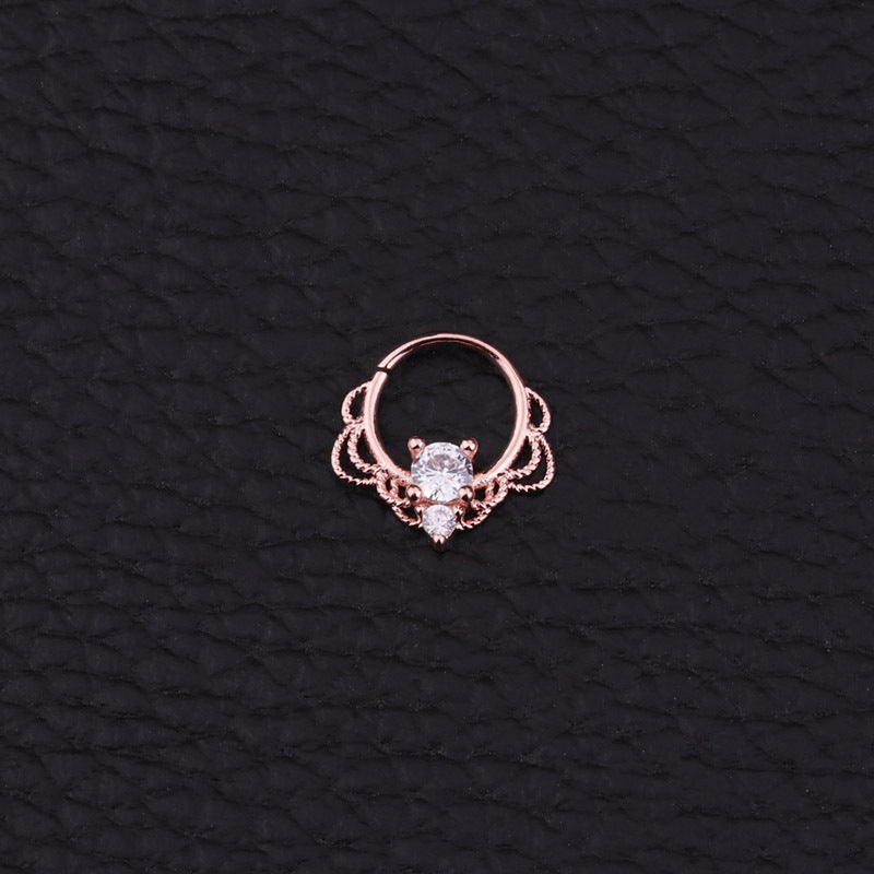 20G 18K Gold Dainty Indian Nose Ring, Elegant Gold Septum Ring for Women - Perfect Nose Jewelry for Parties, Weddings & Festive Occasions | HSER8536