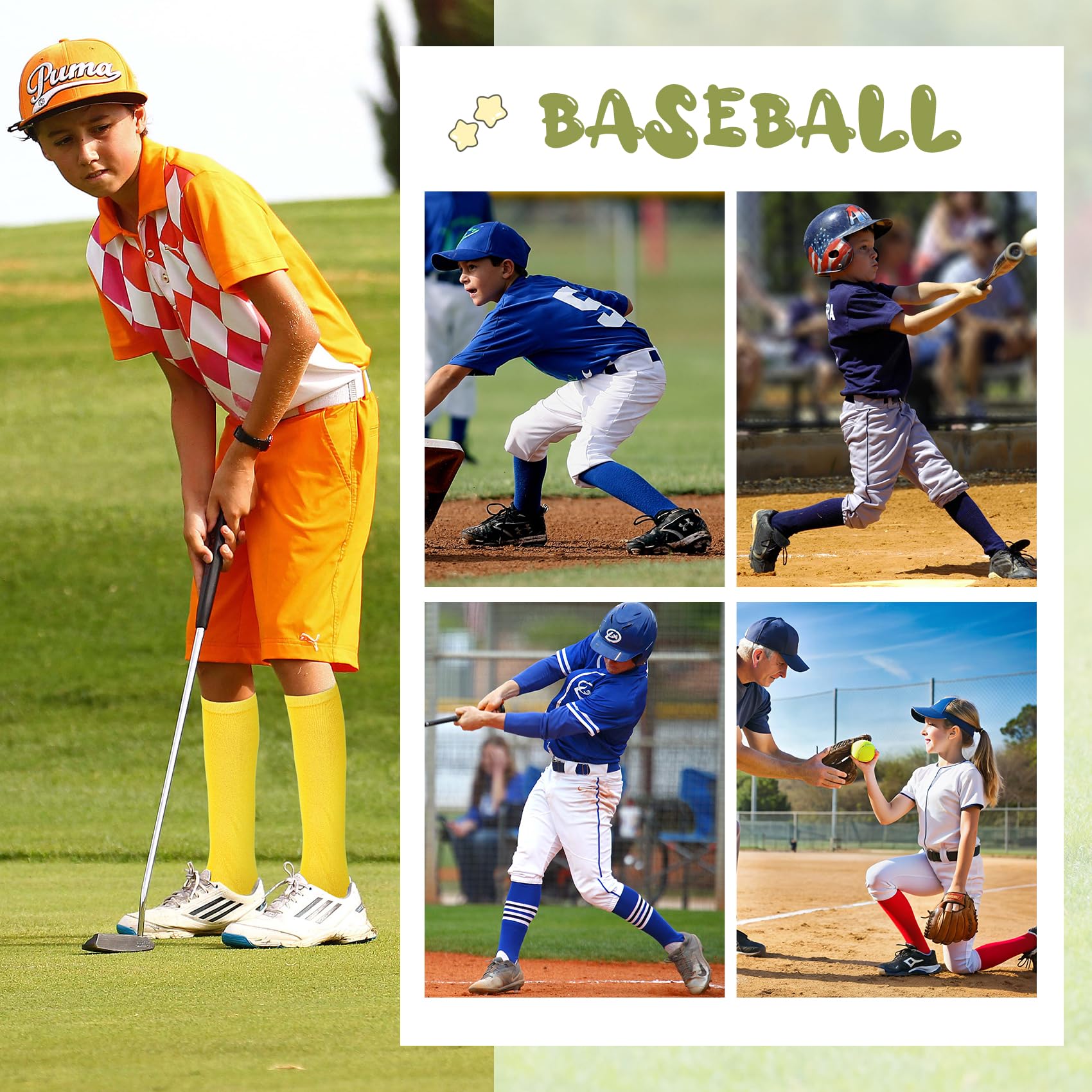 **Durio Kids Soft Cotton Toddler Soccer Socks for Boys & Girls - Breathable Youth Baseball Socks for Sports & Daily Wear**