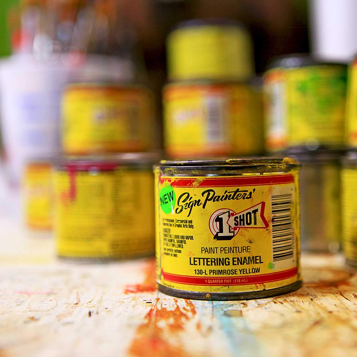 One-Shot 1 Lettering & Pinstripe Paint - 18 Vibrant Colors for Automotive, Motorcycle & Sign Painting