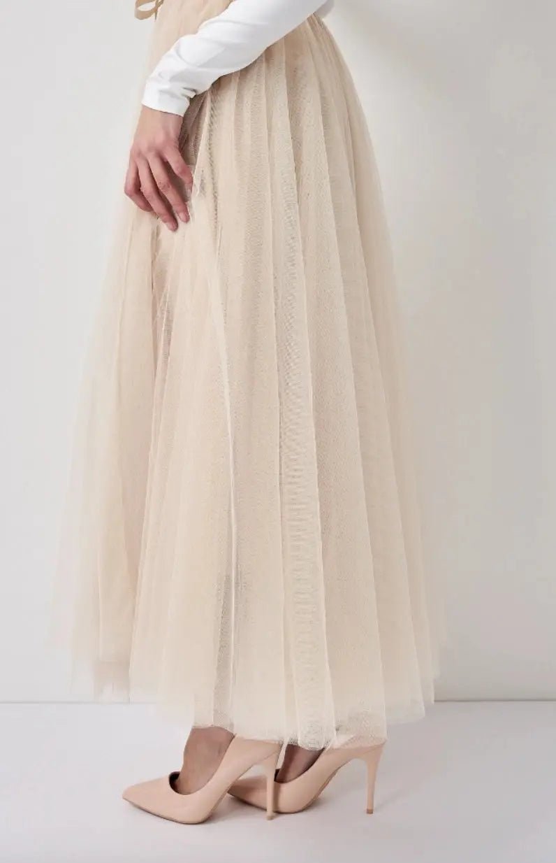 Aria Long Tulle Skirt - Elegant Flowy Maxi Skirt for Women | Perfect for Weddings, Parties & Special Occasions