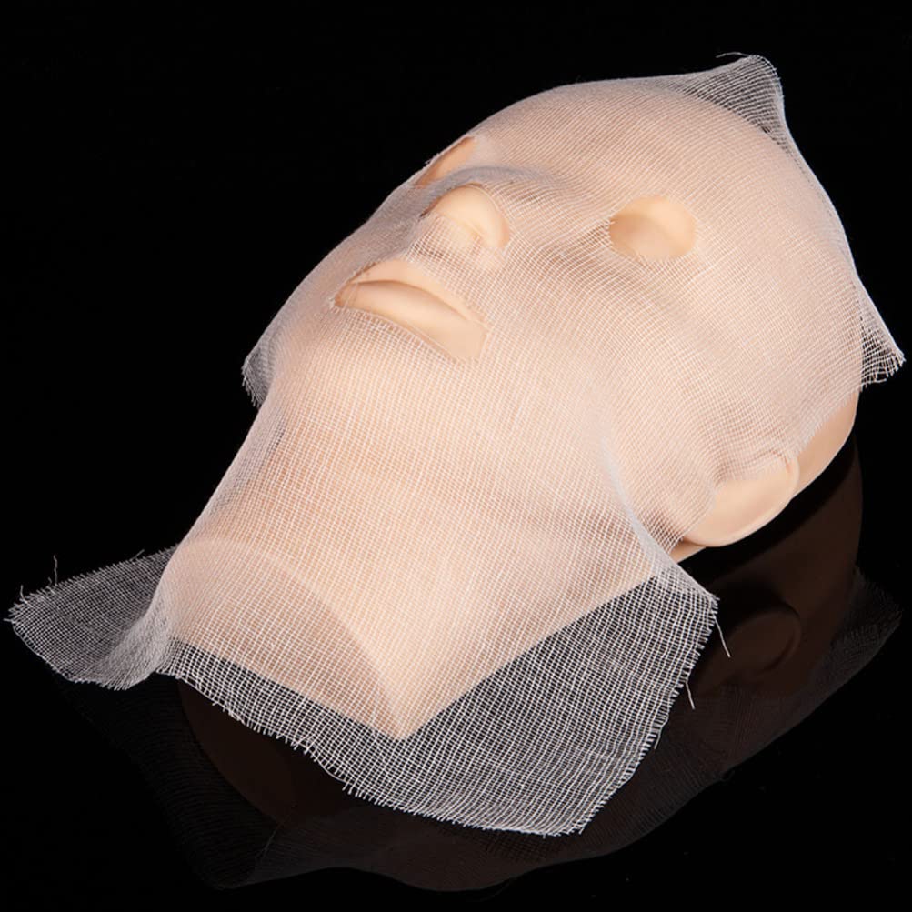 Beaupretty 100pcs White Net Face Gauze Masks - Soft High Frequency Gauze Pads for Facial Spa, Skin Care & Nail Brushing | Beauty Supplies for Professional & Home Use