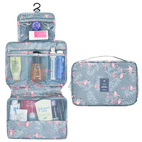 Waterproof Clear Toiletry Bag for Women - Travel Makeup Organizer with Hook - Perfect for Skincare & Cosmetics on the Go