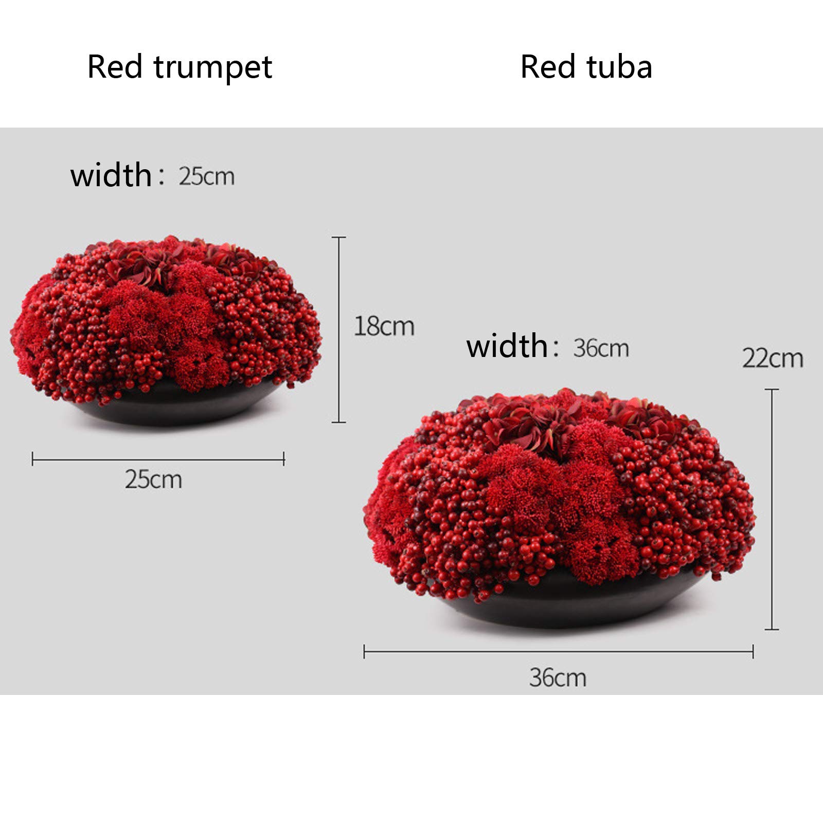 Exquisite Handmade Artificial Floral Decorations - Red Tuba Circular Plant Set for Home Decor | Perfect for Living Room, Bedroom, and Office Decoration