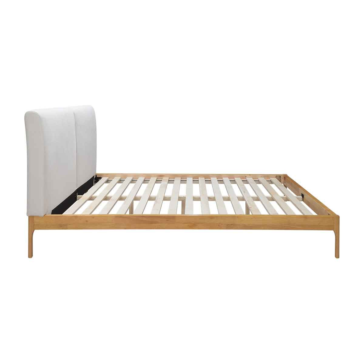 Austen Double Bed Frame - Queen Size Wooden Platform Bed with Headboard - Sturdy & Modern Design for Bedroom, Guest Room, or Dorm