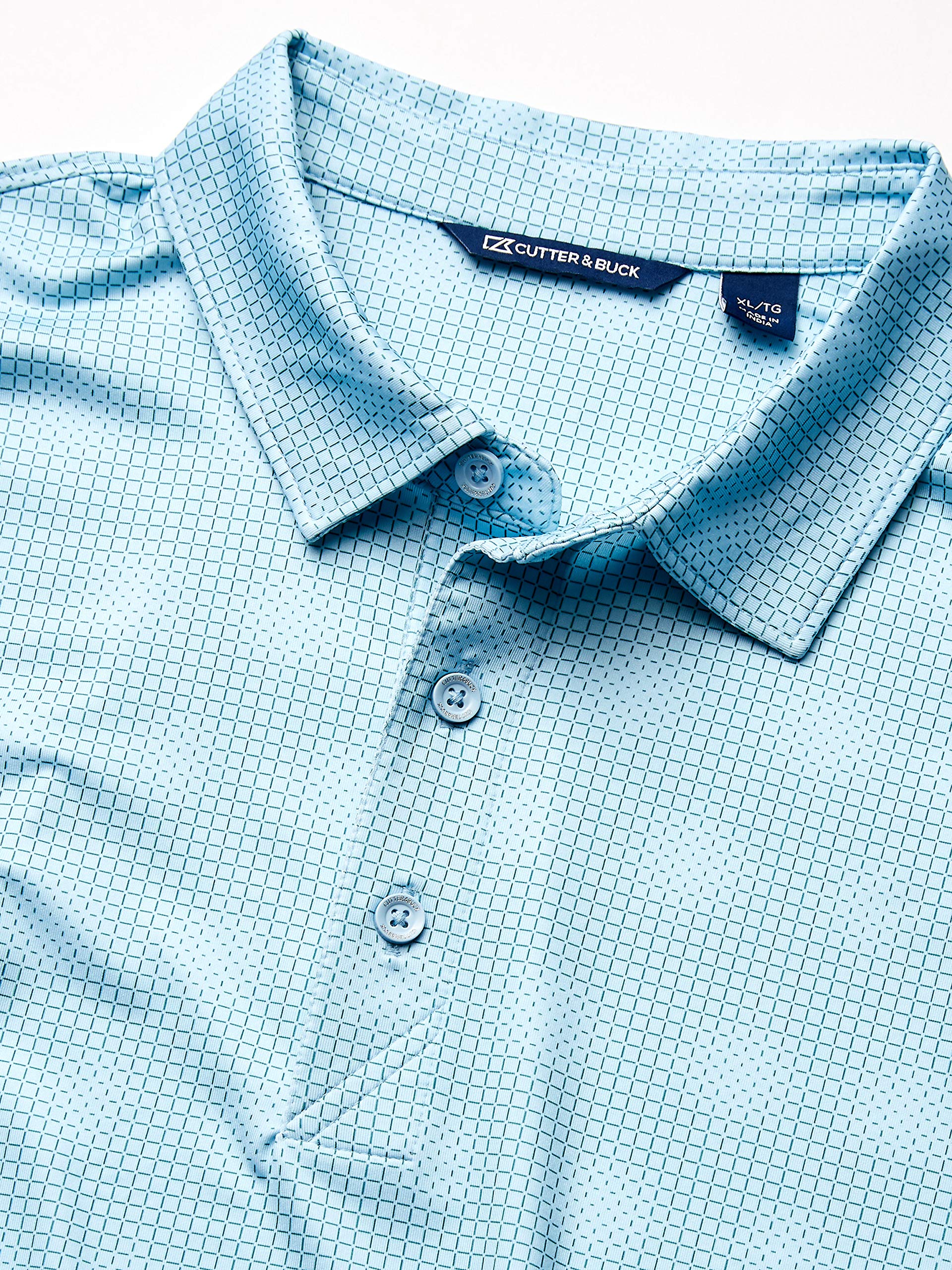 Cutter & Buck Men's Pike Geo Grid Print Polo Shirt - Moisture-Wicking, Breathable Golf & Casual Wear for Men