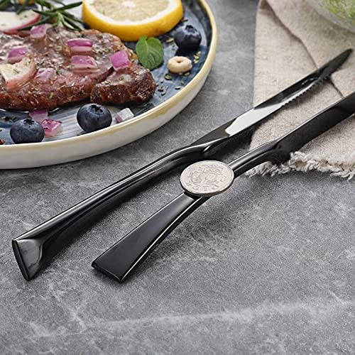 Premium 6-Piece Stainless Steel Steak Knife Set - Ultra Sharp Rose Gold Dinner Knives for Steak, Meat & BBQ - Elegant Cutlery for Restaurant, Home Dining & Gift Giving