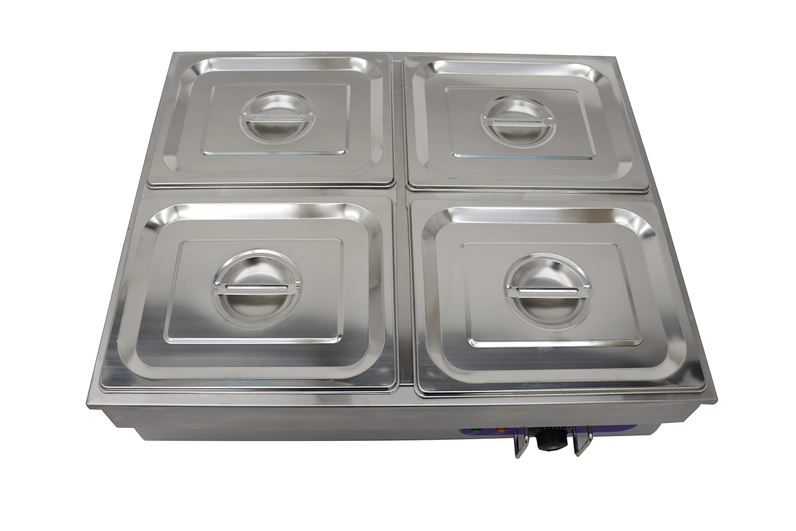 INTBUYING 4-Pan Commercial Countertop Food Warmer - 110V Bain Marie Buffet Steam Table for Restaurants, Catering & Buffet Service | Perfect for Keeping Food Warm at Events, Parties and Cafeterias