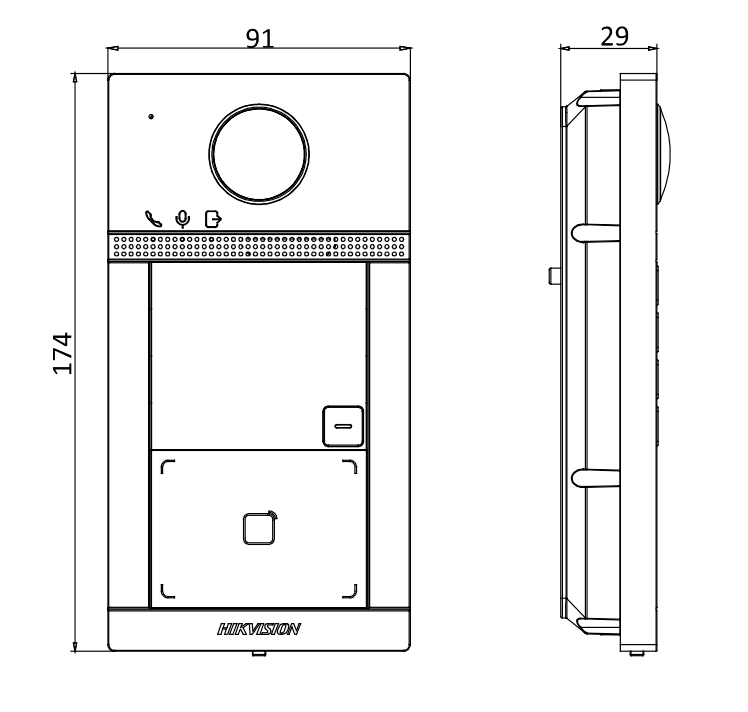 DS KV8413 WME1/FLUSH Built-in 4 Button IR Illuminated PoE 12V Doorbell System - Perfect for Smart Homes, Offices & Apartments