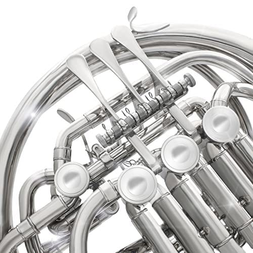 Bb/F Double French Horn 4 Keys Nickel & Gold Lacquer - for Band & Orchestra