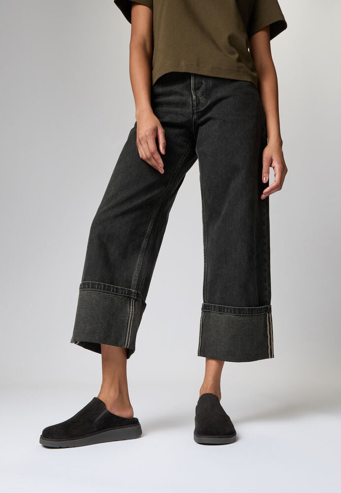 FitFlop Gen FF Elasticated Suede Mules - Comfortable Black Slip-On Shoes for Women, Perfect for Home, Office & Casual Wear
