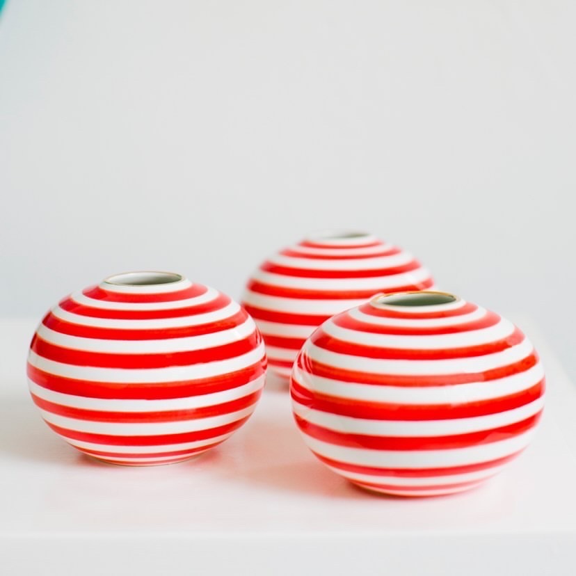 Slinky Stripe Bud Vase - Small Floral Vase for Fresh Flowers, Table Centerpiece, Wedding Decor & Home Décor - Perfect for Dining Table, Coffee Table, and Shelf Display