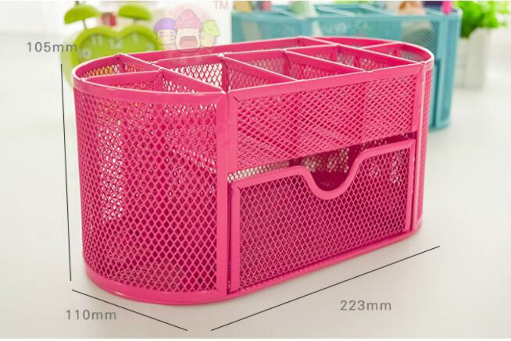 Pink Desk Organizer Set - Office Supplies & Workspace Storage Solutions with Pencil Holders & Dispensers - Perfect for Home Office, School Desk, and Workspace Organization