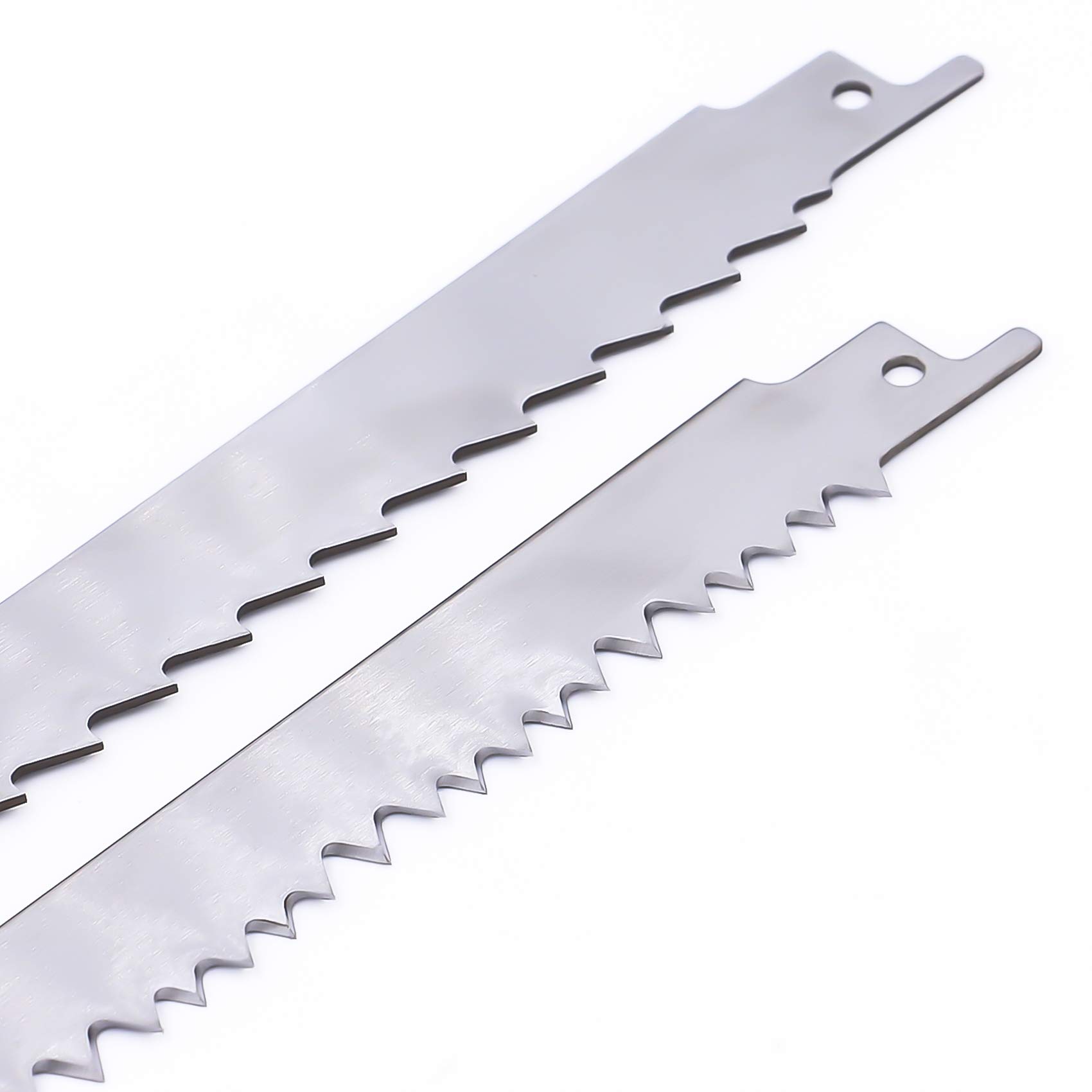 5 Pack Stainless Steel Reciprocating Saw Blades - Heavy Duty for Cutting Frozen Meat, Bone, Beef, Turkey & Wood Pruning - Ideal for Butchers, Hunters & DIY Woodworking Projects