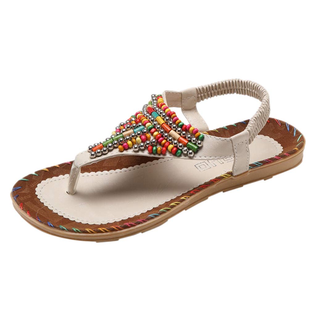 Women's Silver Wedge Sandals - Casual Beaded Beach Sandals for Ladies | Comfortable Wedding Shoes for Brides, Bridesmaids & Summer Outings