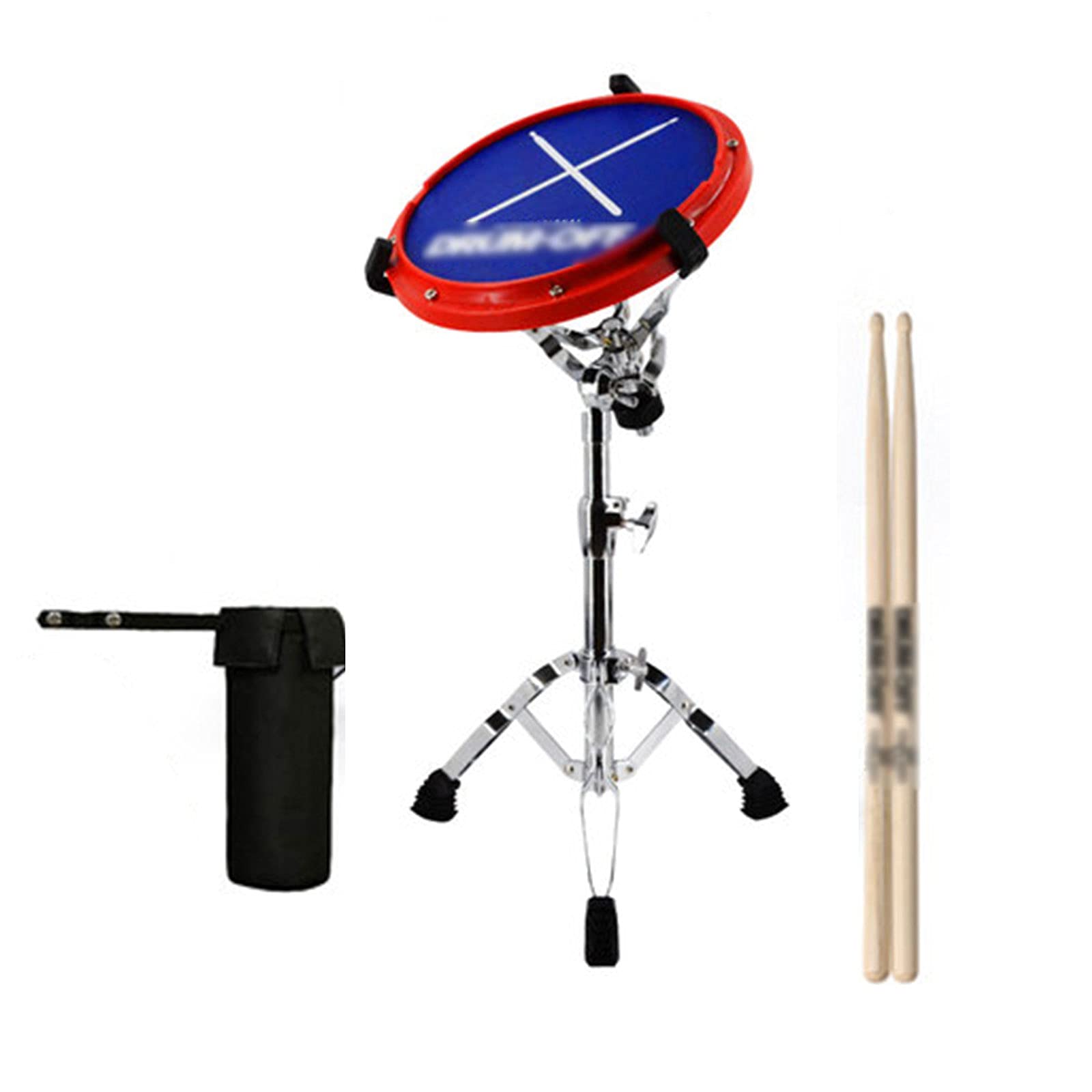 DUTUI 12 Inch Electronic Drum Practice Pad Set for Beginners - Portable Mute Drum Kit with Metronome, Drumsticks & Training Guide - Perfect for Home, Studio, School and Silent Practice (Red)