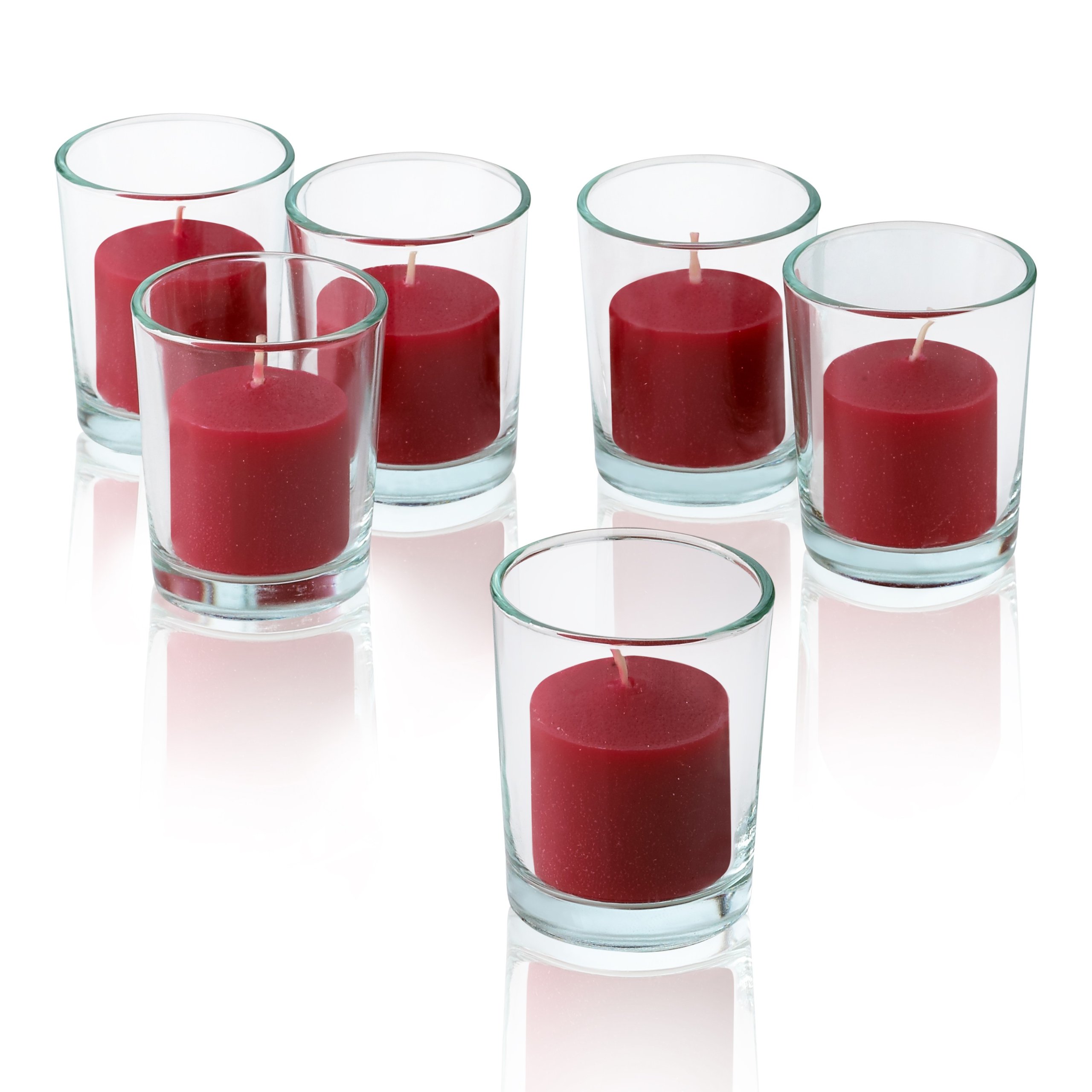 Red Apple Cinnamon Scented Candles - Set of 12 Long-Lasting Votive Candles (10 Hour Burn Time) - Handmade in USA - Perfect for Home Decor, Relaxation & Holiday Gifts