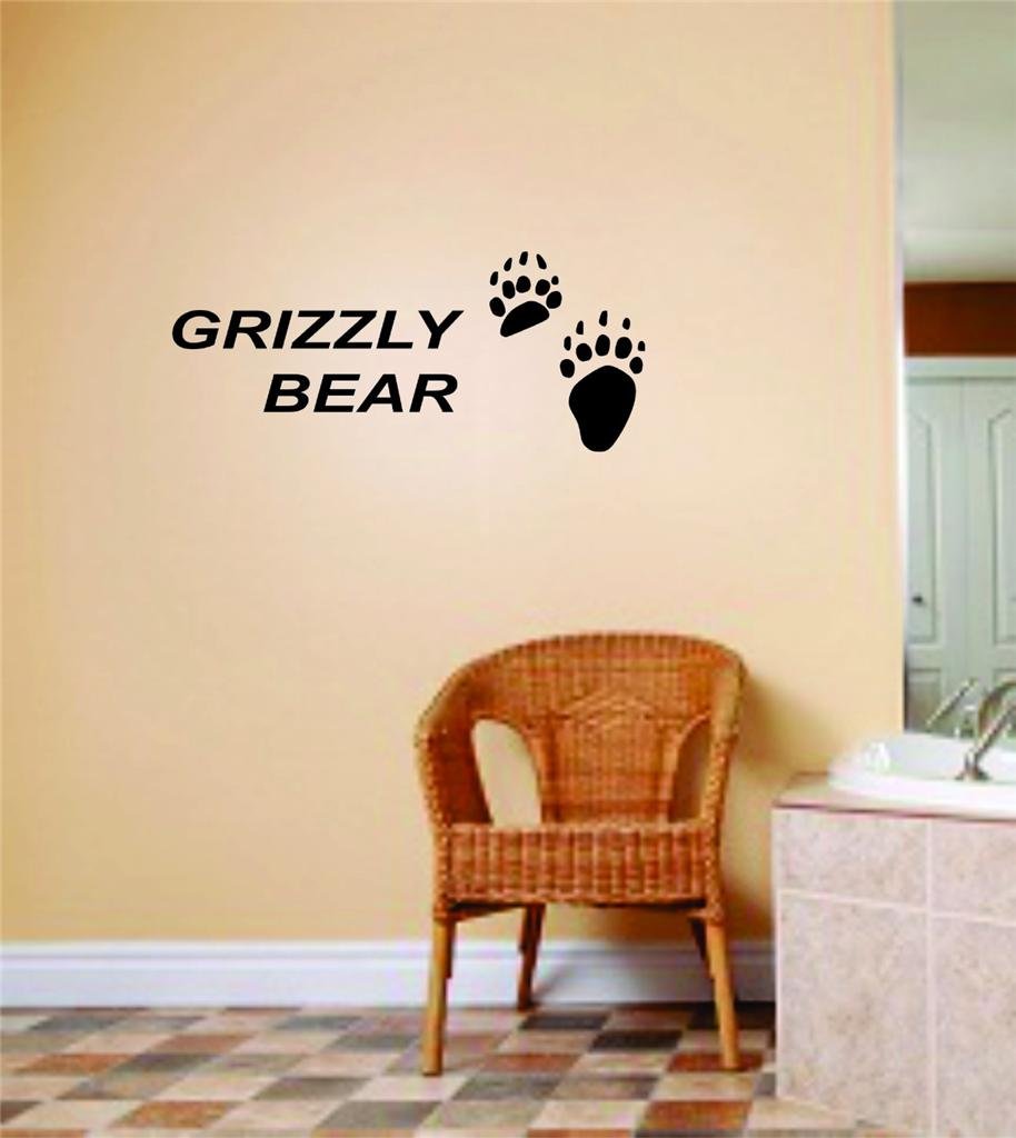 DIY Removable Grizzly Bear Wall Decals - 11x32 Inch Animal Stickers for Bedroom & Nursery Decor - Perfect for Kids Room, Home Office & Dorm Room Wall Art