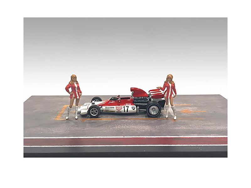 1/43 Scale Race Day Two Diecast Figures Set - 6 Pack for Model Cars & Dioramas by American Diorama - Perfect for Collectors, Racing Enthusiasts & Miniature Scenes