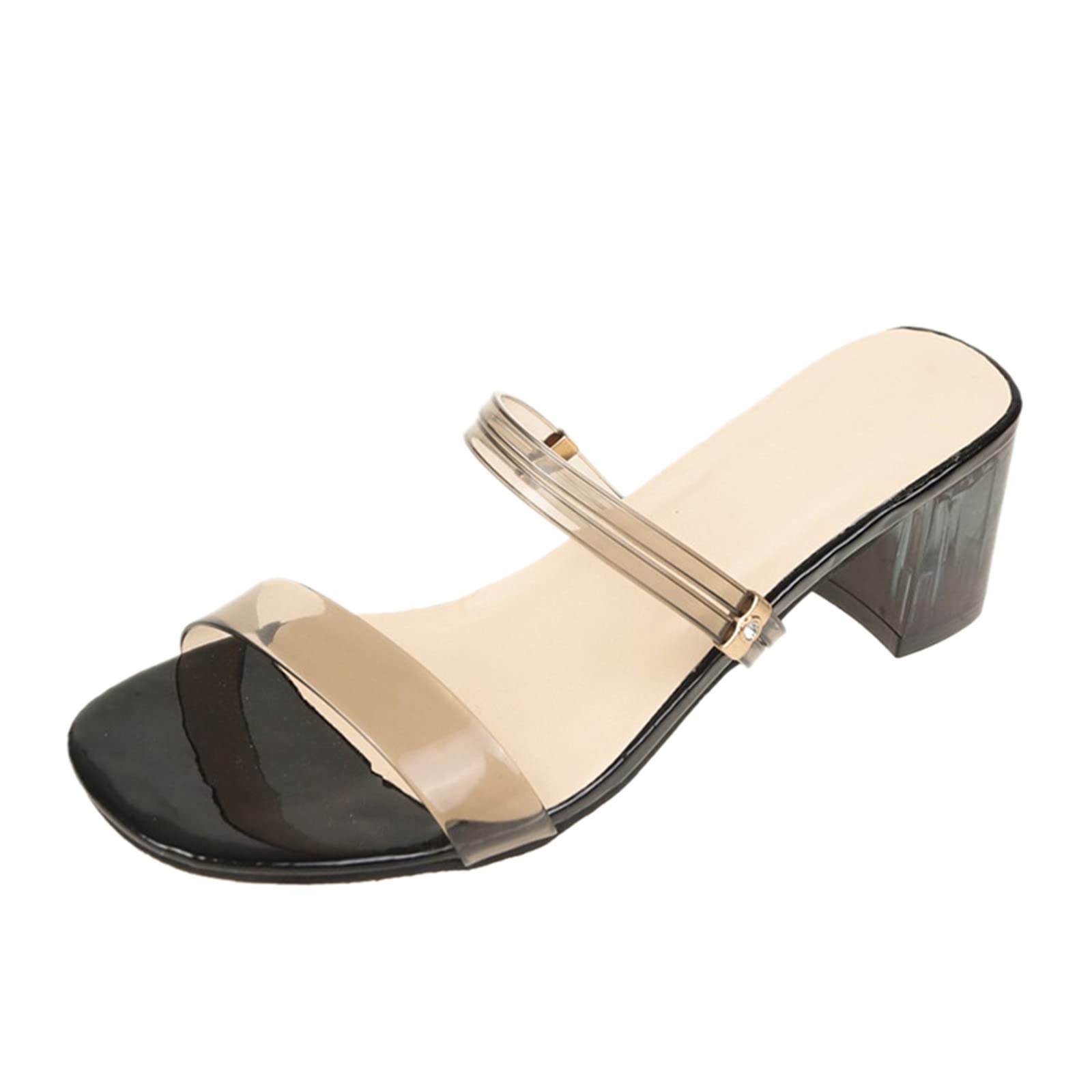 Breathable Women's Lace-Up Chunky Heel Sandals - Comfortable Casual Shoes for Women Size 38 - Perfect for Summer Outings, Beach Walks & Everyday Wear