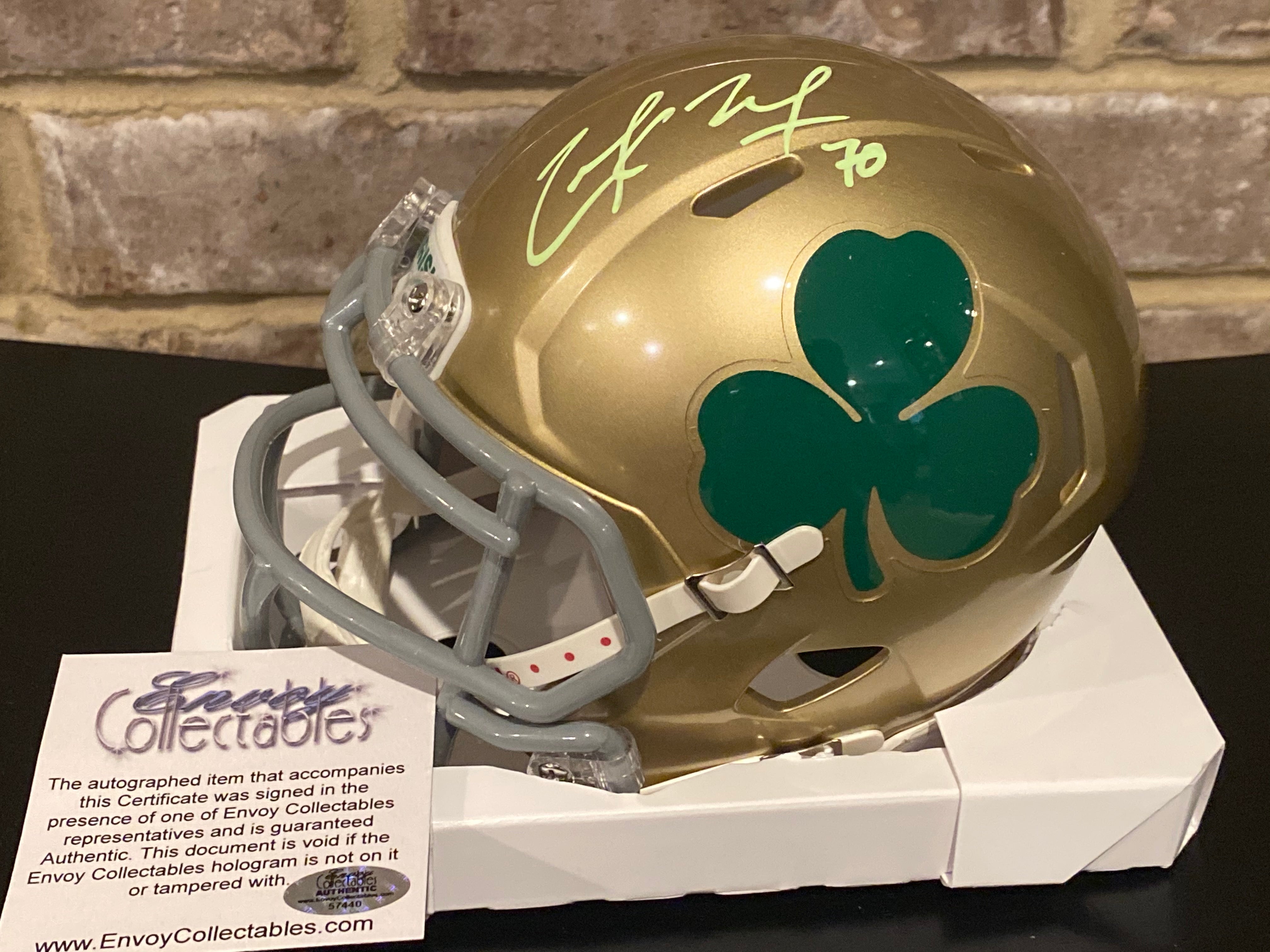 Zack Martin Autographed Notre Dame Fighting Irish Football Mini Helmet - Authentic Signed Collectible for Fans, Sports Memorabilia, and Home Decor