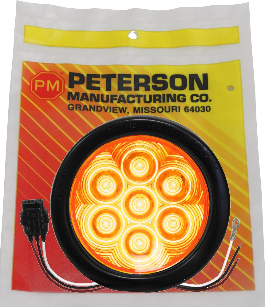 LumenX® 817KA 7 Amber 4 Round LED Turn Signal Kit with AMP Plug - Universal Fit for Motorcycles, Cars & Trucks - Enhanced Visibility & Safety