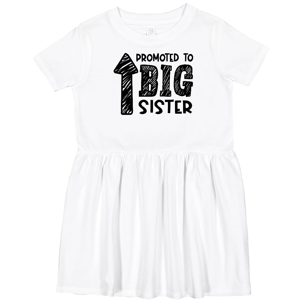 Inktastic Big Sister Toddler Dress - Cute & Comfortable Sibling Outfit for Toddlers - Perfect for Family Photos, Sibling Announcements & Special Occasions