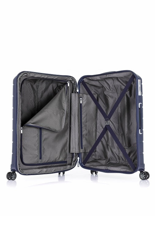 Samsonite Oc2lite 81cm Large 4 Wheel Hard Suitcase - Lightweight Durable Luggage with Spinner Wheels for Travel, Business Trips & Vacations (Navy Blue)