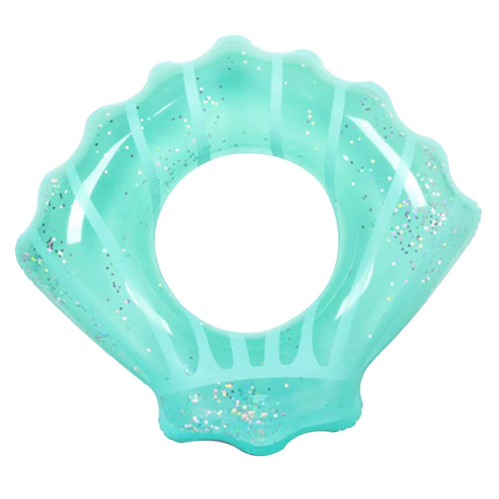 PRETYZOOM Glitter Inflatable Swim Ring for Kids & Adults - 80x90cm Blue Pool Float Raft, Water Tube for Beach, Summer Party, Swimming Pool Decorations - Perfect for Pool Parties, Beach Vacations and Water Fun
