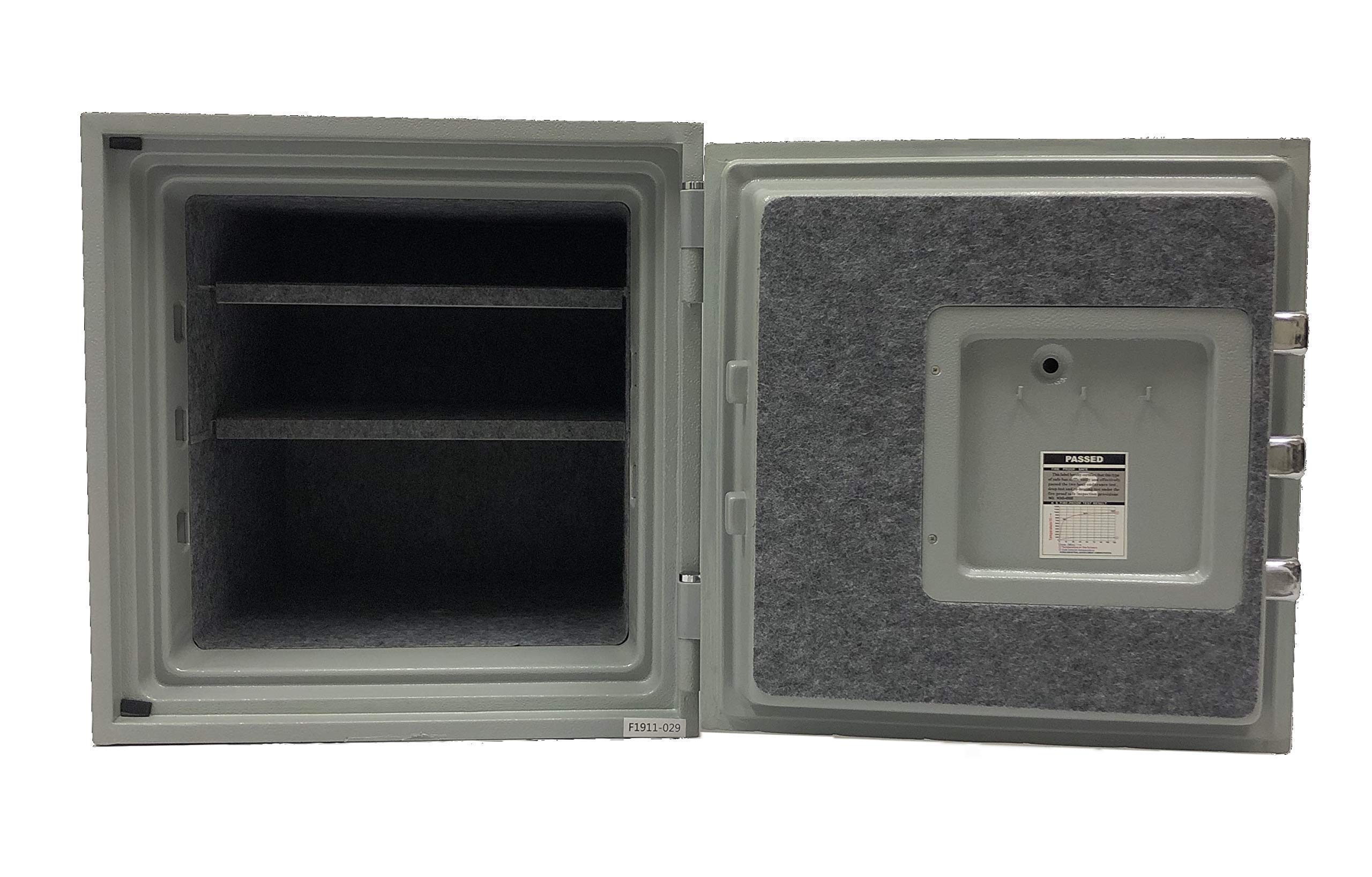FS1818B 2-Hour Fireproof Safe Box with Biometric Fingerprint Lock - Secure Home & Office Use for Documents, Jewelry & Valuables