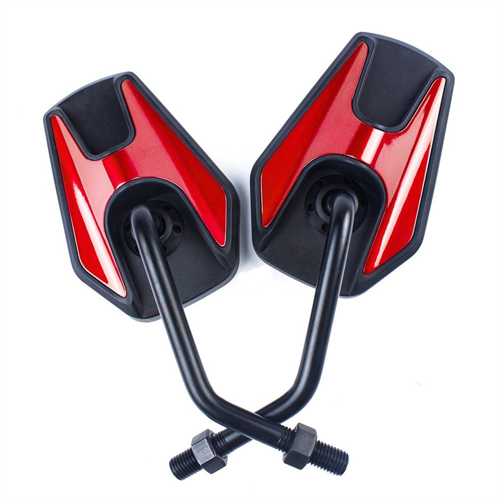 Universal Motorcycle Rearview Mirrors - 8mm/10mm Aluminum Side Mirrors for Motorbike, E-Bike & Scooter - Black, Silver, Blue, Gold, Red - Durable & Adjustable for Safe Riding - Perfect for Commuting, Touring & Off-Road Adventures