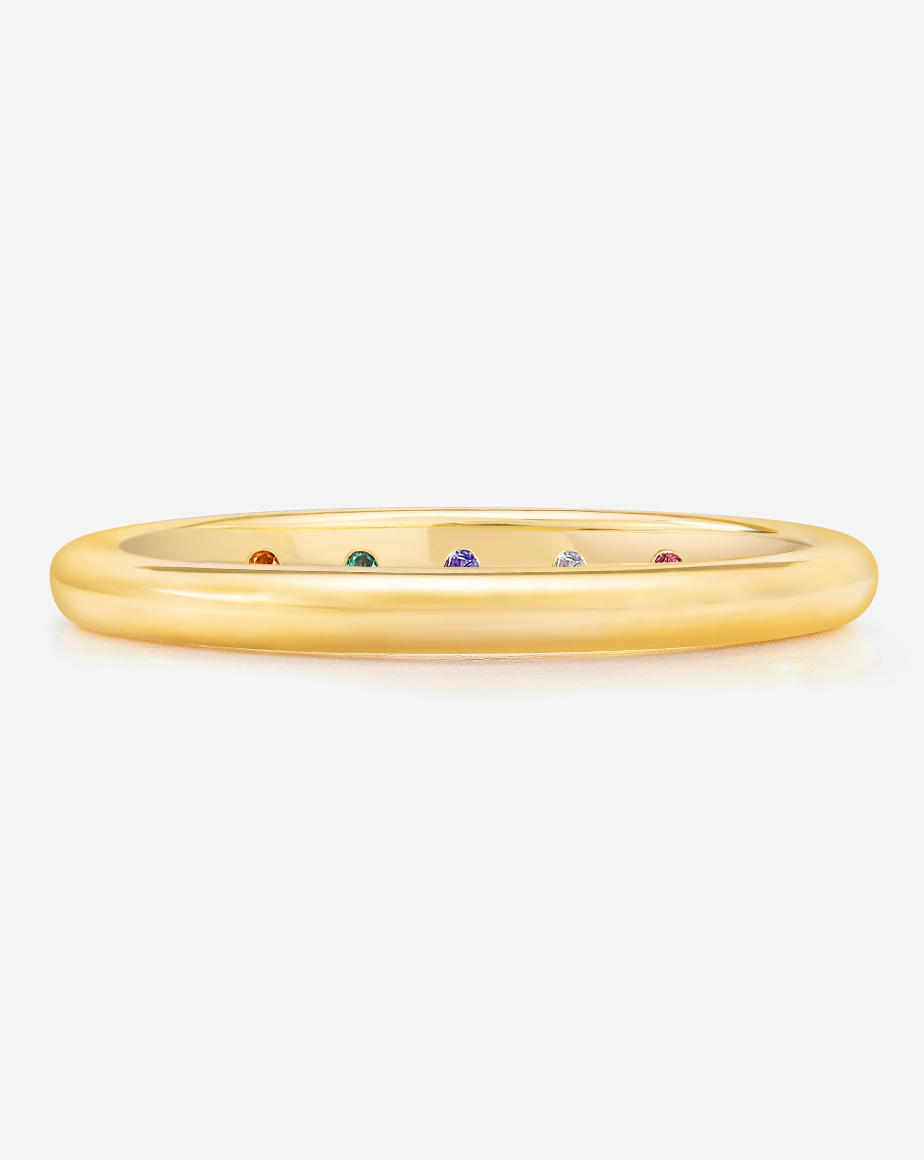 2mm Cloud Band Ring with Genuine Birthstone - Elegant Stackable Jewelry for Women, Perfect for Everyday Wear, Gifts & Special Occasions
