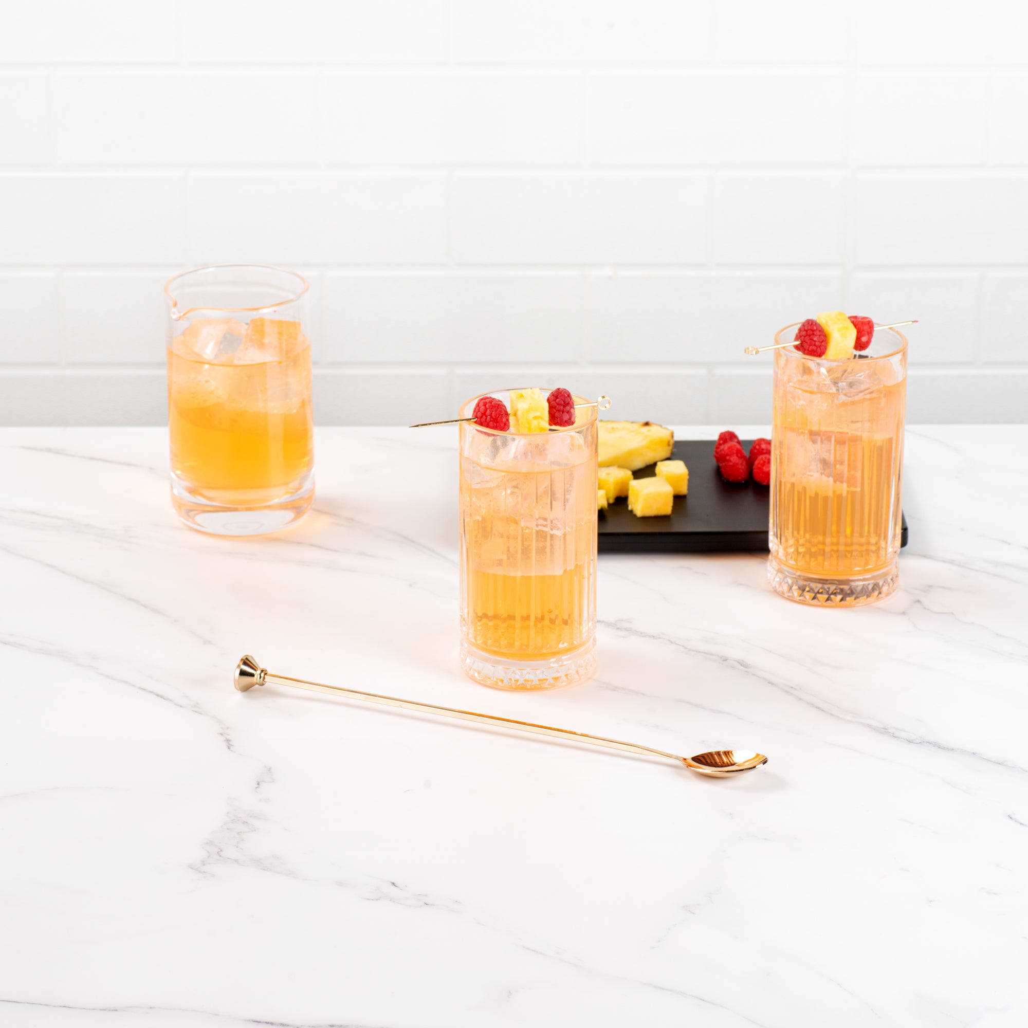Premium Gold Plated Stainless Steel Bar Spoon & Muddler - 12 Inch Bartending Tool for Cocktails, Mixing & Garnishing - Perfect for Home Bars & Professional Use