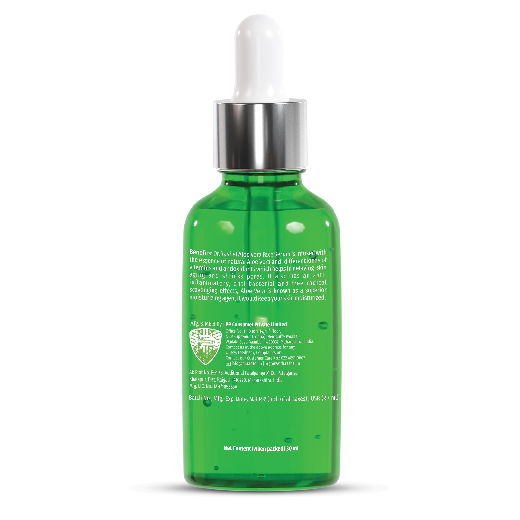DR.Rashel Aloe Vera Face Serum - Anti-Aging & Pore Minimizing Serum for Glowing Skin | Hydrating Facial Treatment for Men & Women | Perfect for Daily Skincare Routine & Nighttime Hydration