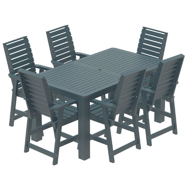 Glennville 7-Piece Counter Height Dining Set - Modern Kitchen & Breakfast Nook Table with Chairs for Small Spaces