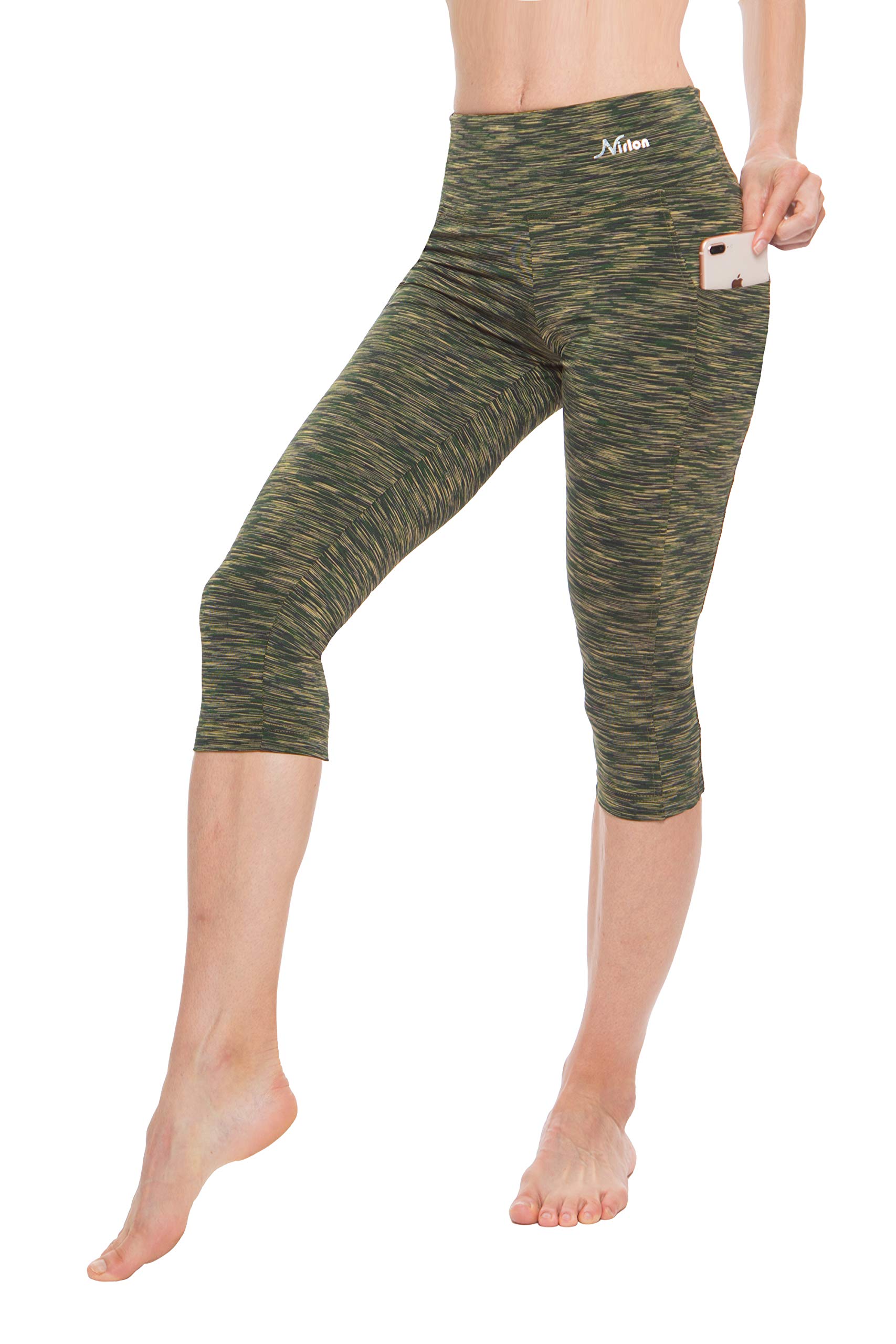 Breathable High Waisted Capri Leggings with Pockets for Women - Nirlon Yoga Pants | Perfect for Workouts, Running & Casual Wear
