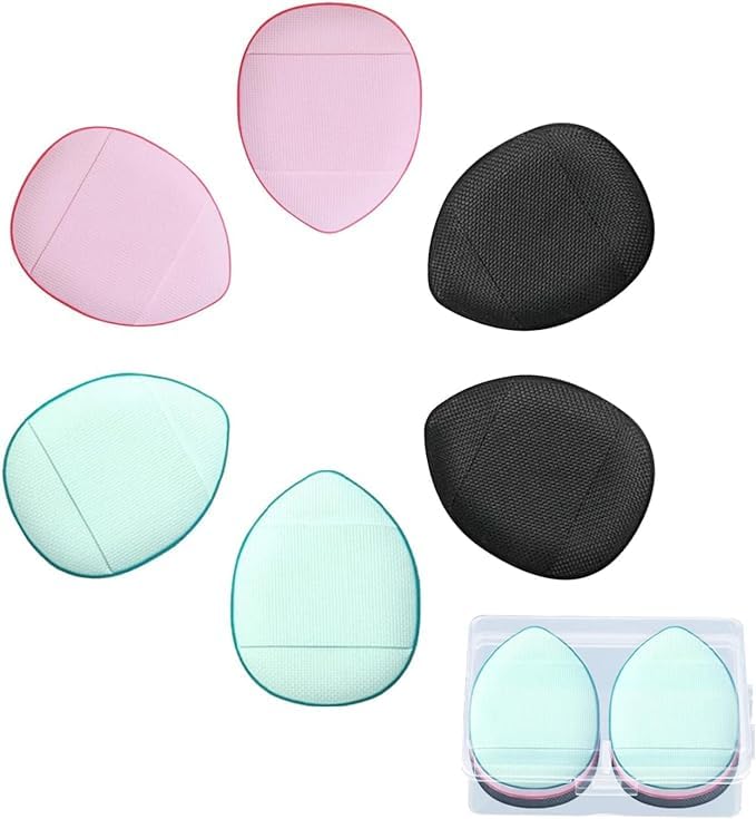 BANIRA Mini Finger Powder Puff - Soft Makeup Blender Sponge for Foundation & Concealer (4pcs, Multicolor) - Perfect for Travel, Touch-ups & Flawless Finish