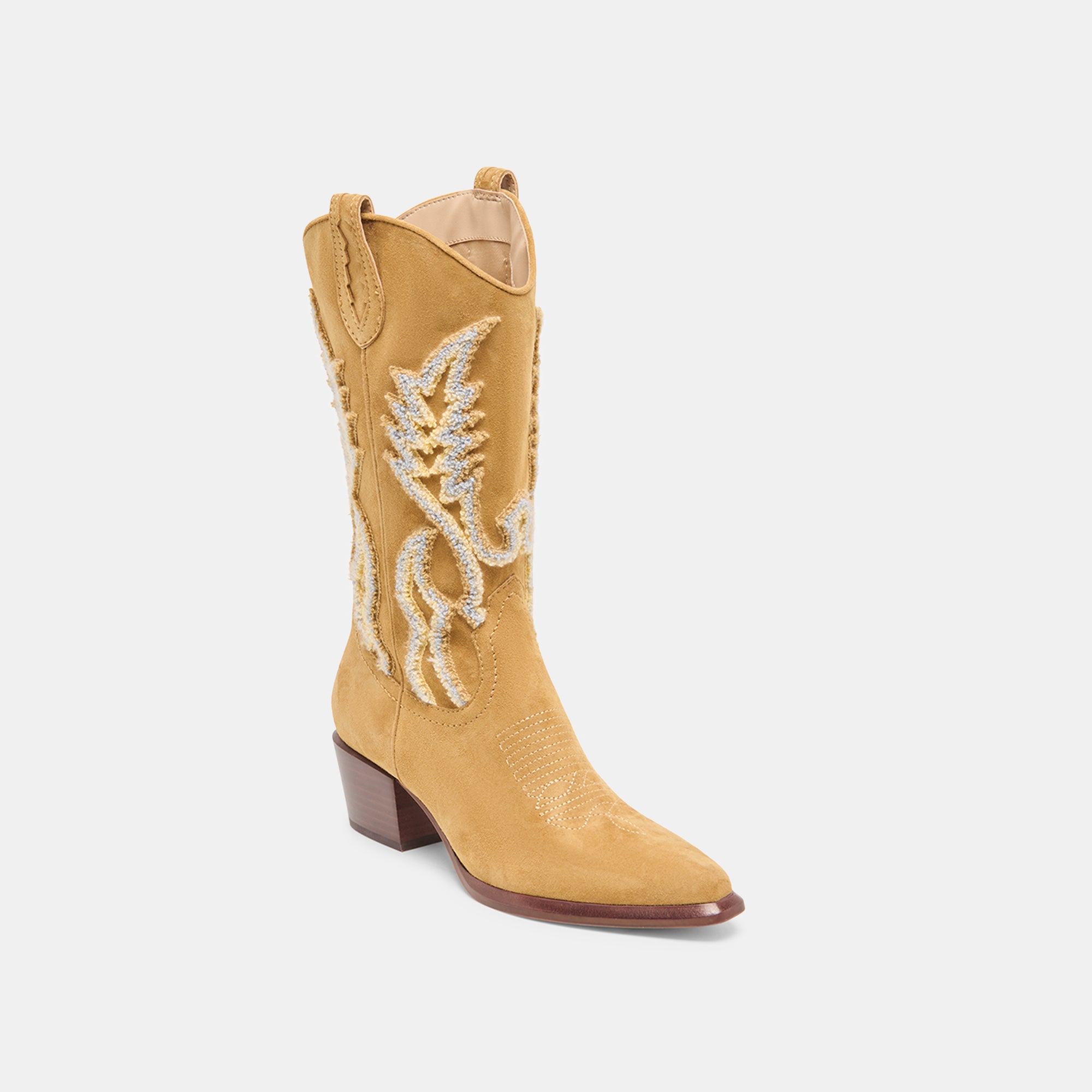 VILA Women's Suede Ankle Boots in Caramel - Stylish & Comfortable Fall & Winter Fashion for Casual Outfits & Office Wear