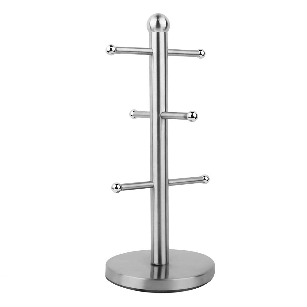 Auliuakz Stainless Steel Mug Rack - Tree Shape Tea Cup Holder Organizer for Kitchen, Office, or Restaurant Storage | Space-Saving Cup Display Stand for Mugs, Glasses & Coffee Cups