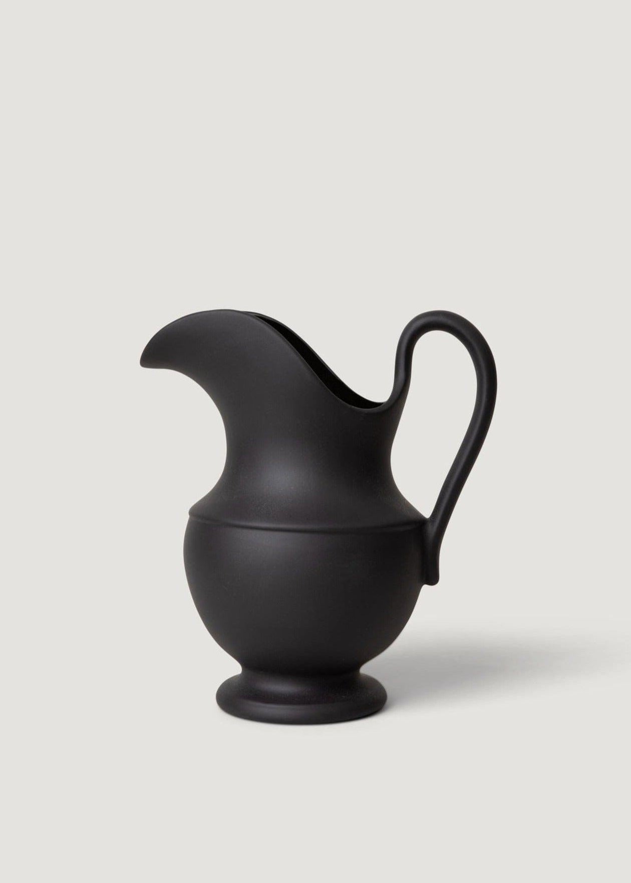 Premium Black Stoneware Pitcher Vase - 9.75 Inch Handcrafted Ceramic Water Jug for Home Decor, Kitchen & Dining Table Centerpiece