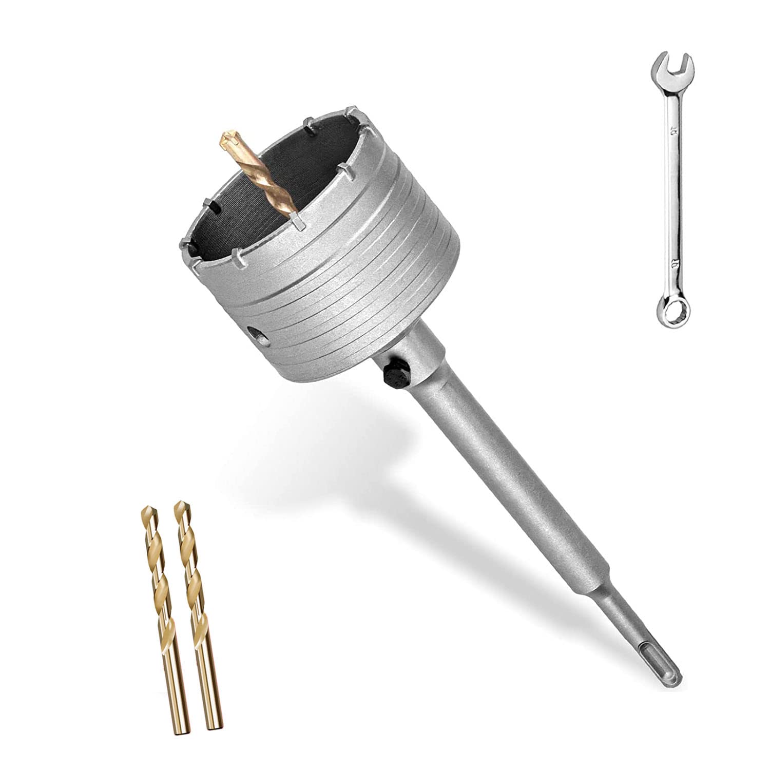 75mm Concrete Hole Saw with 200mm SDS Plus Shank - Tungsten Alloy Teeth Drill Bit for Concrete, Cement, Stone & Brick Walls - Perfect for Plumbing, Electrical Work & Construction Projects