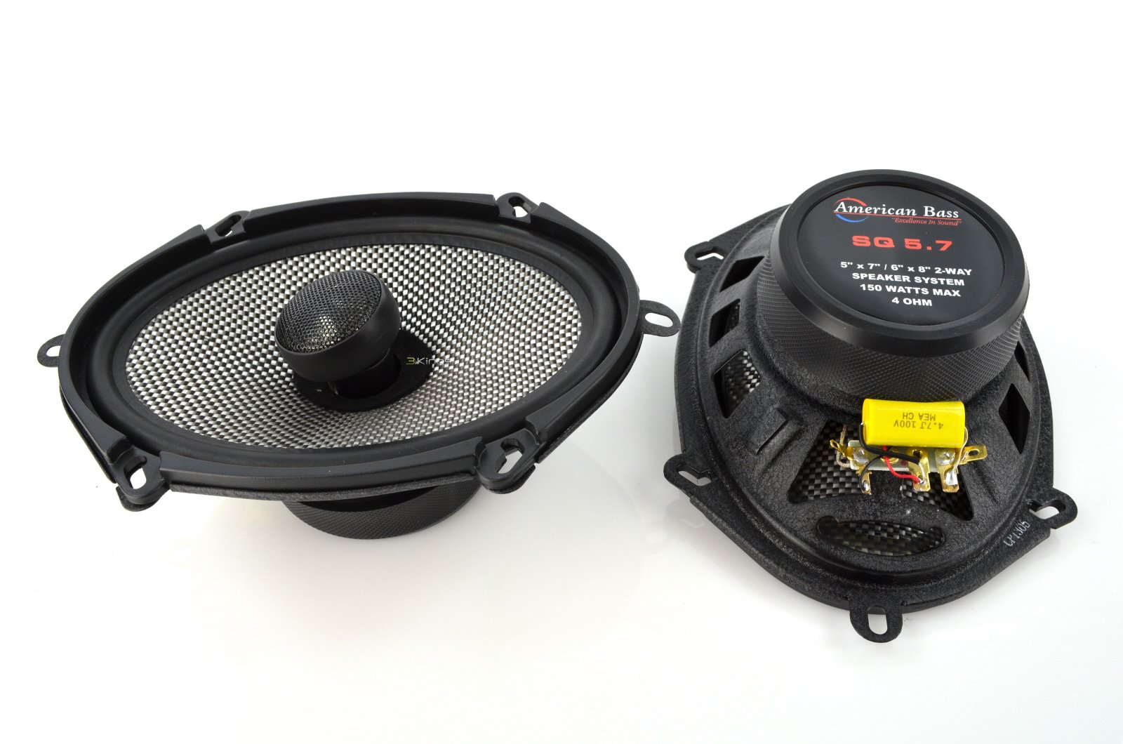 American Bass SQ5.7 2-Way Car Speakers Pair - 6x8/5x7 Inch Coaxial Speakers for Enhanced Car Audio | Perfect for Sedans, SUVs, and Trucks