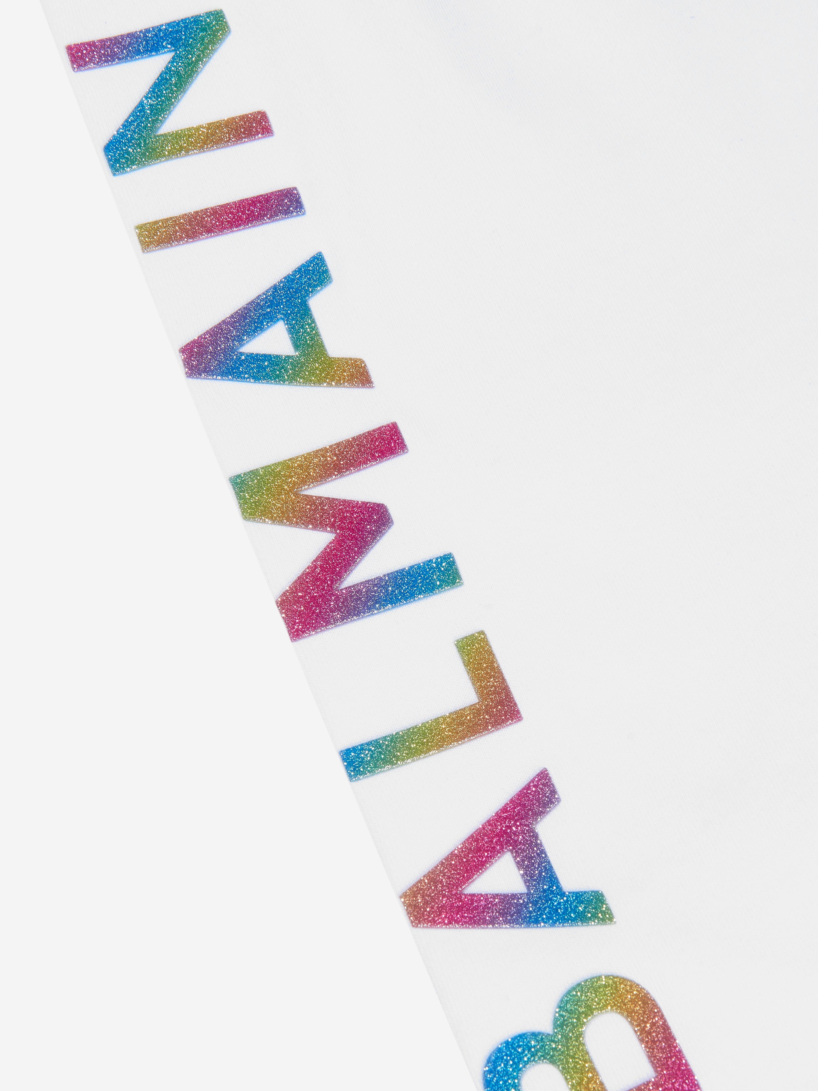 Balmain Girls Logo Joggers - White Cotton Athletic Pants for Kids | Casual Wear, Playdates & School Activities