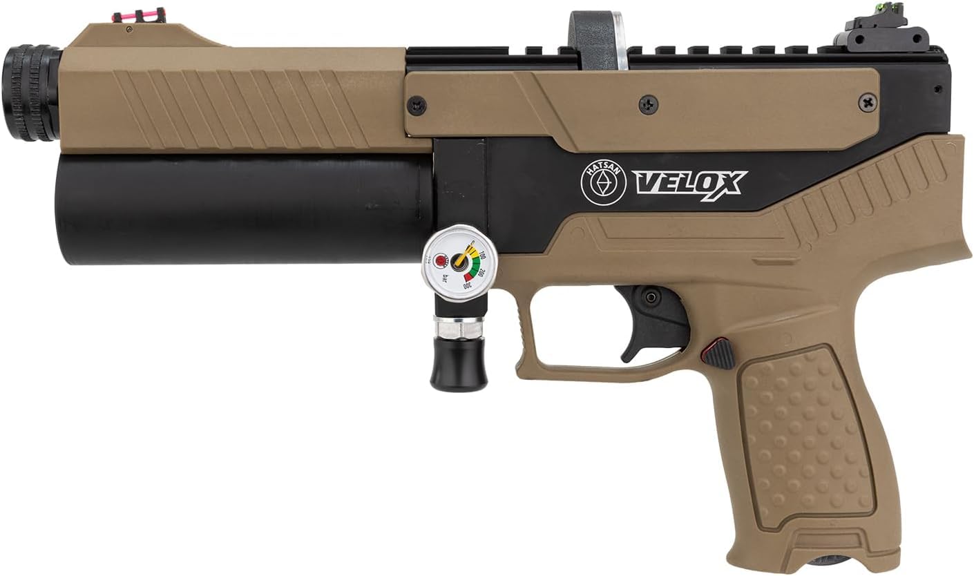 Hatsan Velox PCP Air Pistol - Semi Automatic Pellet Repeater for Hunting, Target Shooting & Pest Control | High Power Pre-Charged Pneumatic Air Gun