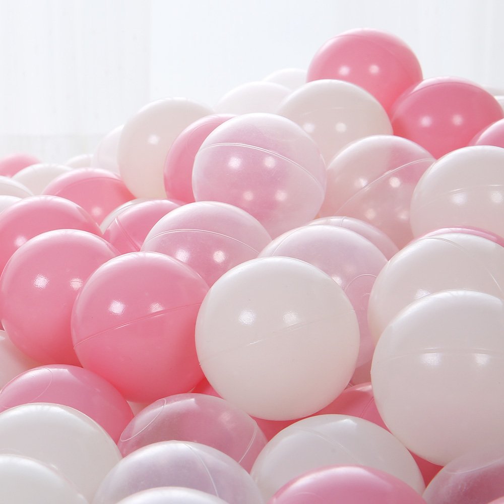 PlayMaty 2.36 Inch Non-Toxic Plastic Ball Pit Balls - 70 Pack Phthalate & BPA Free Ocean Themed Play Balls for Kids, Toddlers & Babies - Perfect for Playhouses, Tents, Playpens, Pools & Party Decorations (Pink)