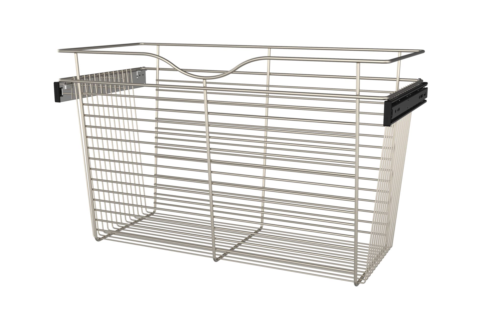 Rev-A-Shelf CB-301418SN-1 Satin Nickel Closet Pull-Out Basket - Space Saving Organizer for Bedroom, Bathroom & Walk-In Closet Storage Solutions