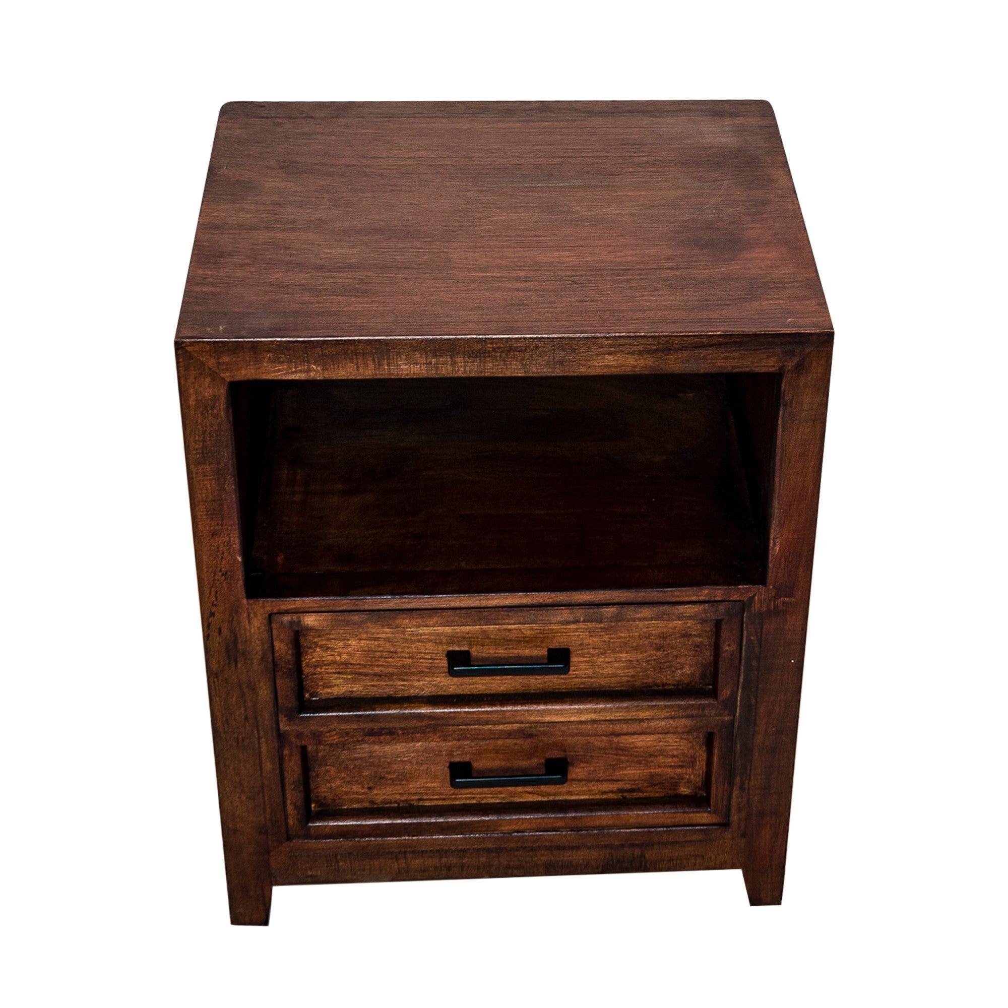 Modern Assembled Brown 2-Drawer Cabinet Nightstand with Storage - Perfect for Bedroom, Living Room & Office Furniture Organization