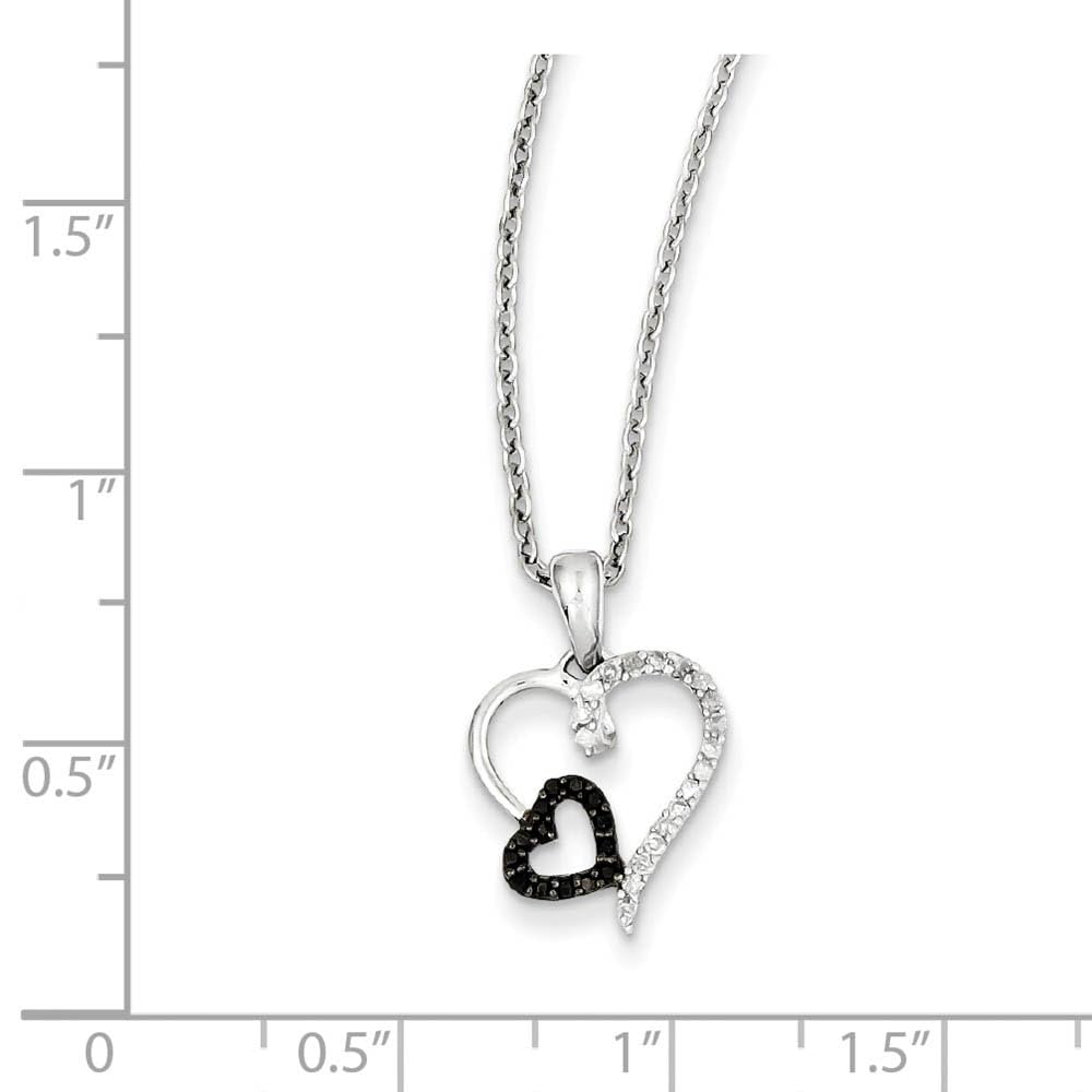 Sterling Silver 13mm Double Heart Necklace for Anniversary Gifts